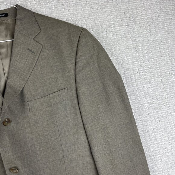 VTG Jones New York Men's Blazer Jacket Beige / Brown Sports Coat Wool Size 42S - Picture 4 of 16